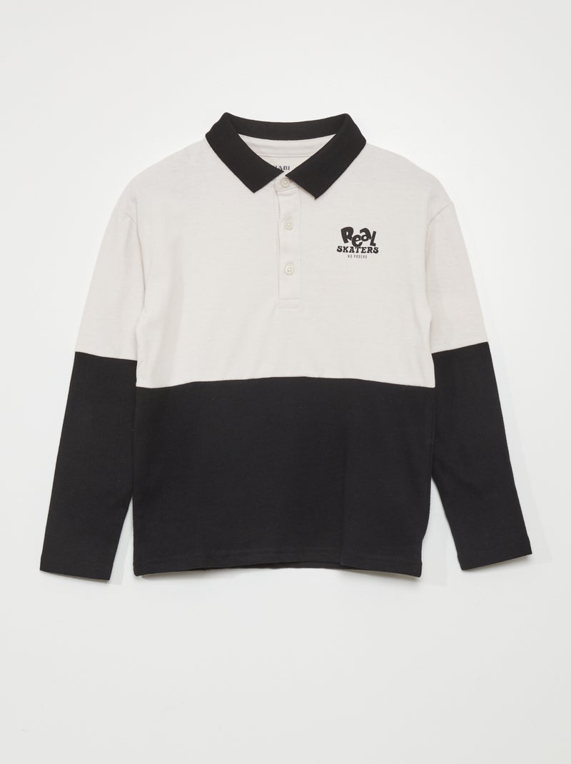 Polo de manga comprida BRANCO - Kiabi