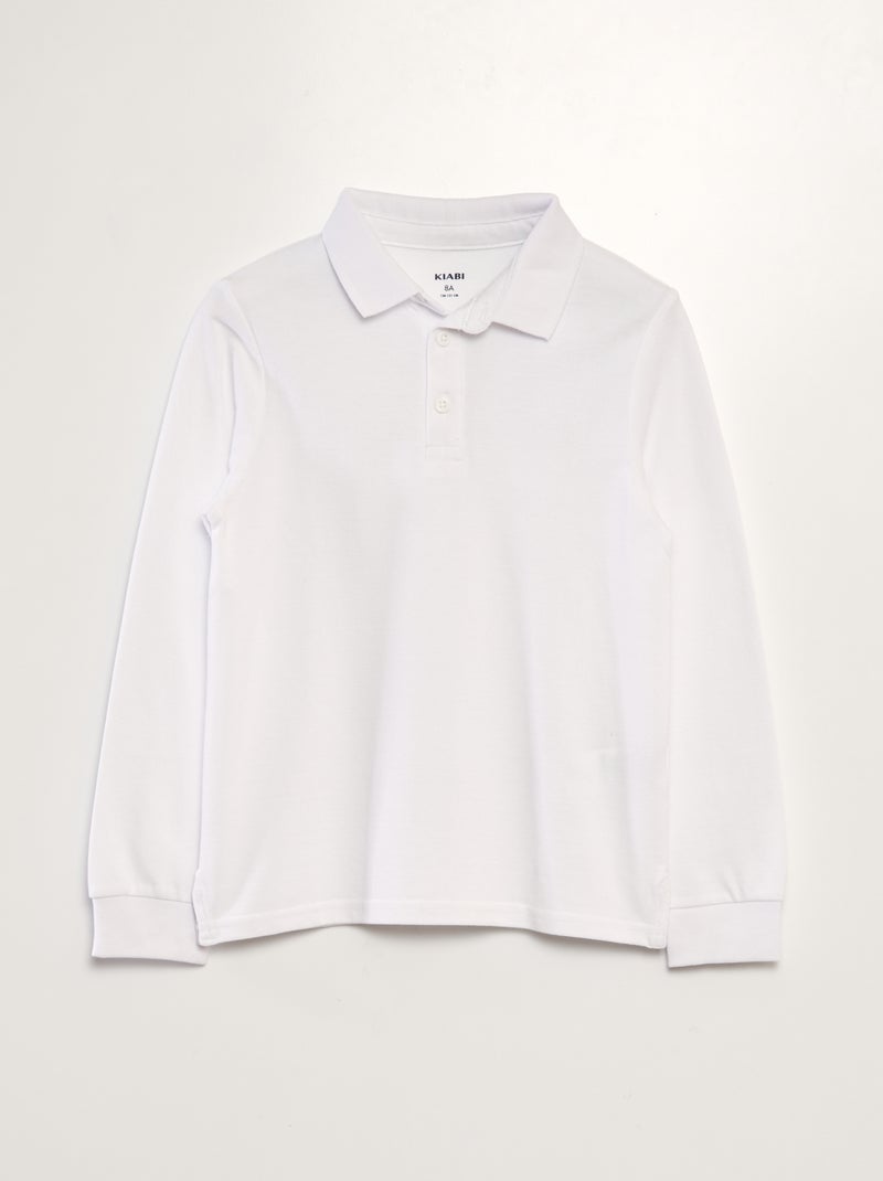 Polo de manga comprida BRANCO - Kiabi