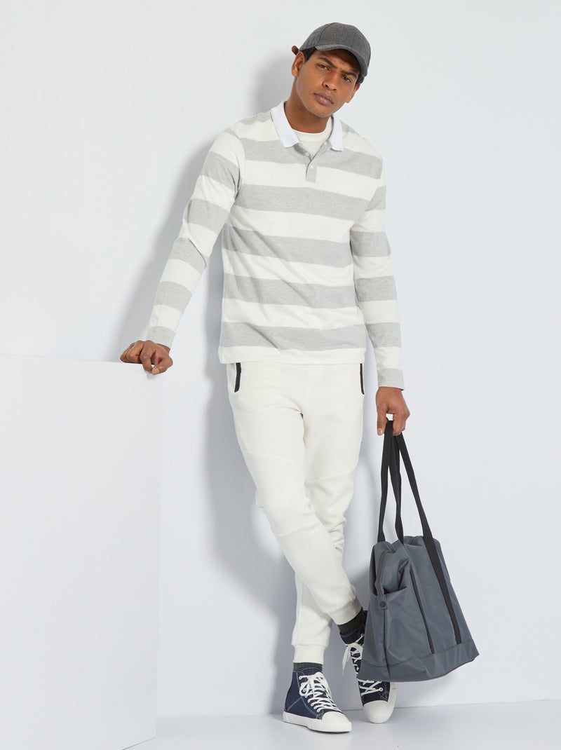 Polo de manga comprida Branco - Kiabi