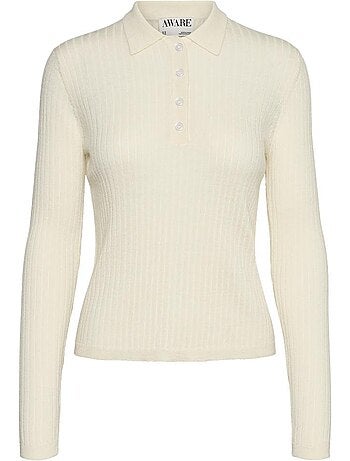 Polo de Manga Comprida Cru para Mulher Vero Moda Mohana