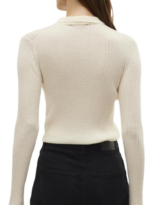 Polo de Manga Comprida Cru para Mulher Vero Moda Mohana - Kiabi Polo de Manga Comprida Cru para Mulher Vero Moda Mohana - Kiabi