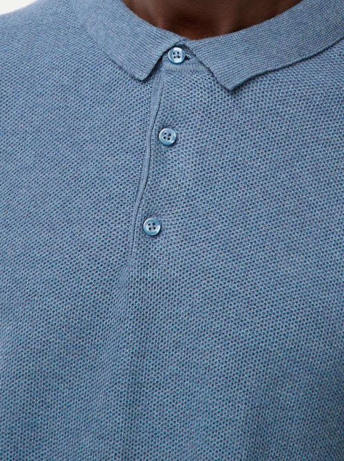 Polo de manga comprida de malha de fantasia - Kiabi