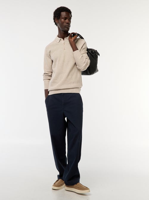 Polo de manga comprida de malha de fantasia - Kiabi