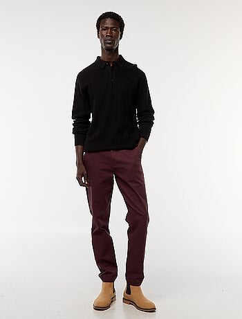 Polo de manga comprida de malha de fantasia