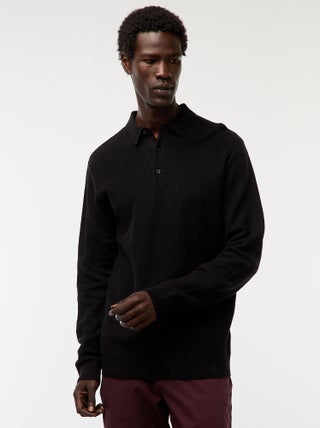 Polo de manga comprida de malha de fantasia