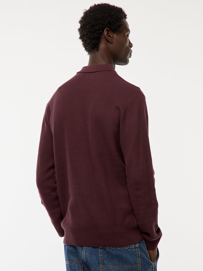 Polo de manga comprida de malha de fantasia Violeta - Kiabi