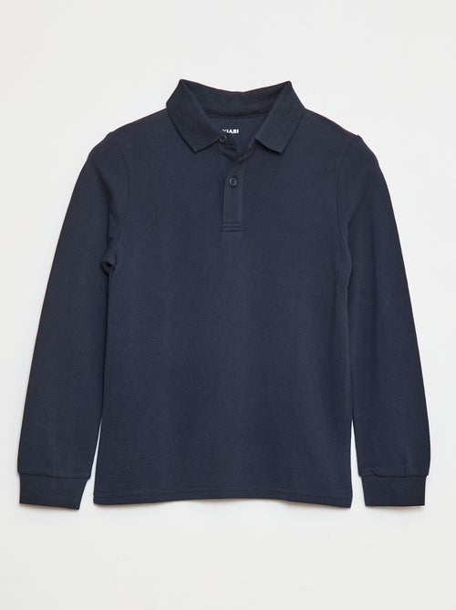 Polo de manga comprida de malha piqué - Kiabi
