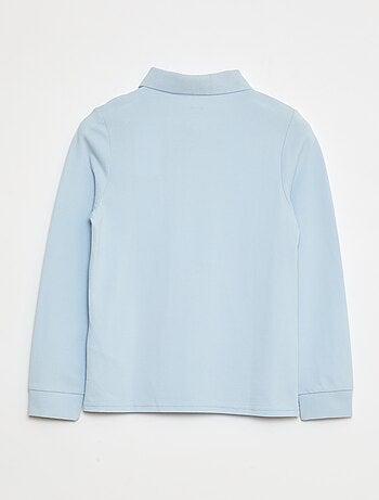 Polo de manga comprida de malha piqué