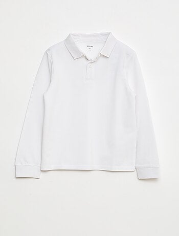 Polo de manga comprida de malha piqué