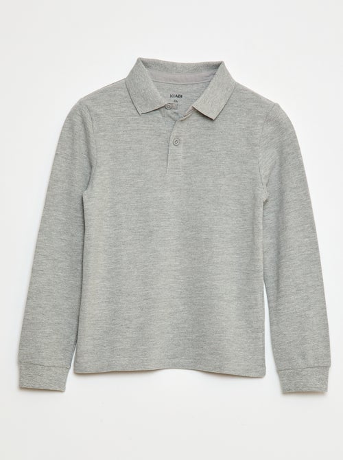 Polo de manga comprida de malha piqué - Kiabi