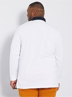 Polo de manga comprida em piqué - Kiabi