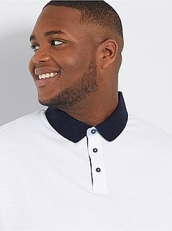 Polo de manga comprida em piqué - Kiabi