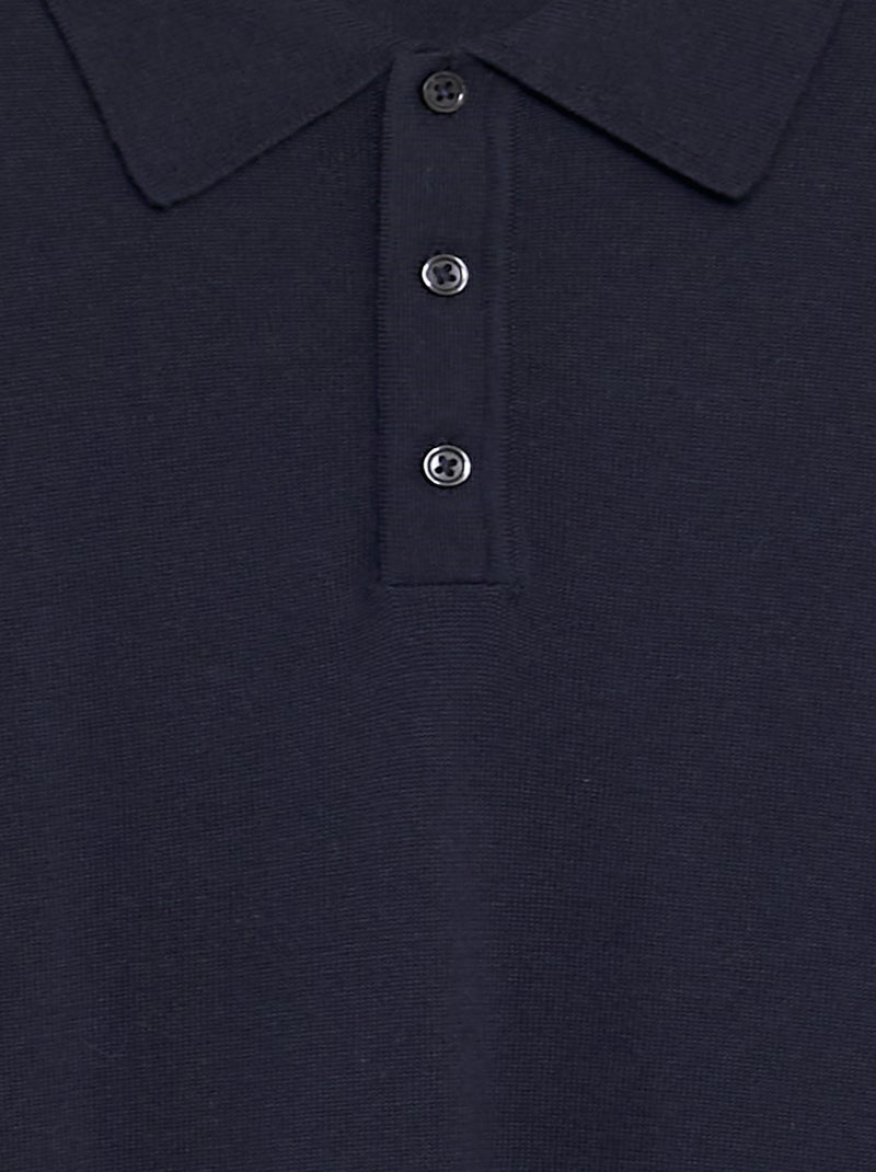 Polo de manga comprida em tricô AZUL - Kiabi