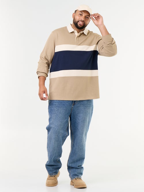 Polo de manga comprida estilo rugby - Kiabi