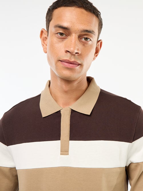 Polo de manga comprida estilo rugby com espírito colorblock - Kiabi