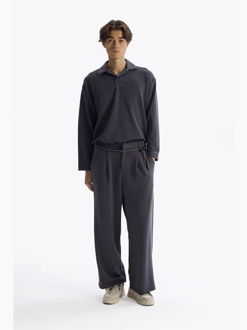 Polo de manga comprida giesto Cinza-preto - Kiabi