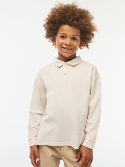 Polo de manga comprida liso - Kiabi
