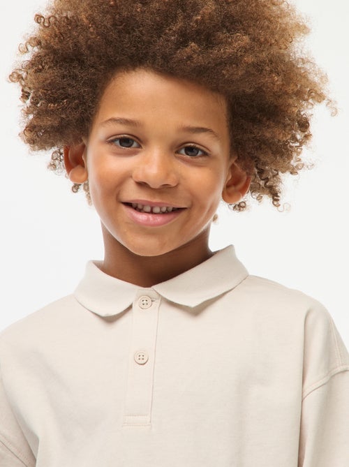 Polo de manga comprida liso - Kiabi