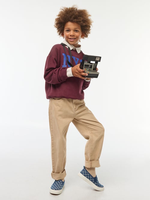 Polo de manga comprida liso - Kiabi