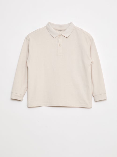 Polo de manga comprida liso - Kiabi