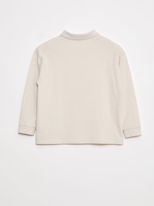 Polo de manga comprida liso - Kiabi