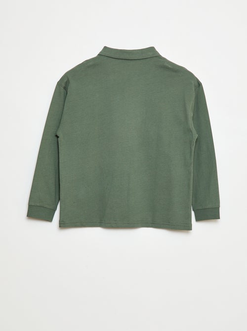 Polo de manga comprida liso - Kiabi