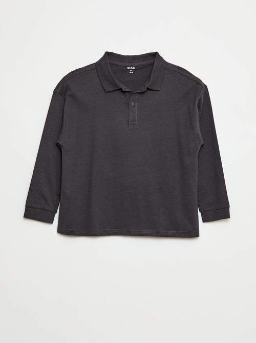 Polo de manga comprida liso - Kiabi