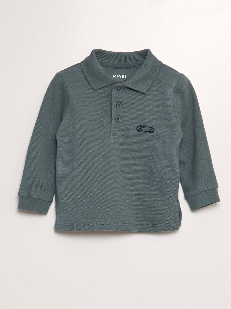 Polo de manga comprida VERDE - Kiabi