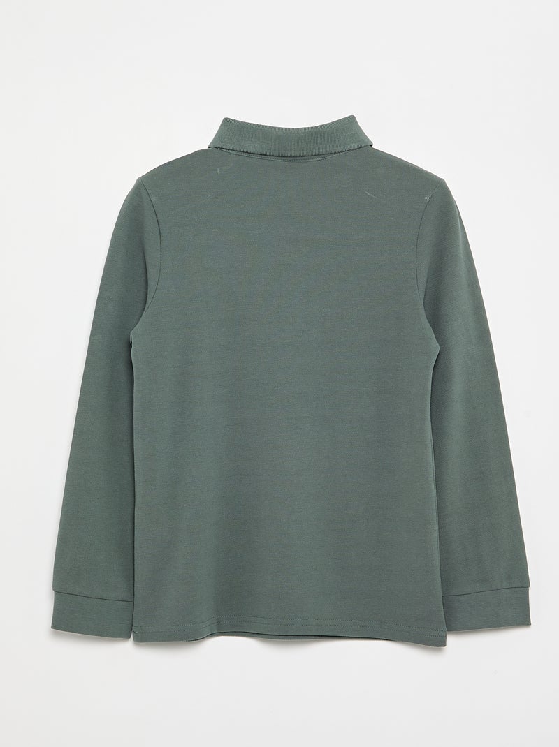 Polo de manga comprida Verde - Kiabi