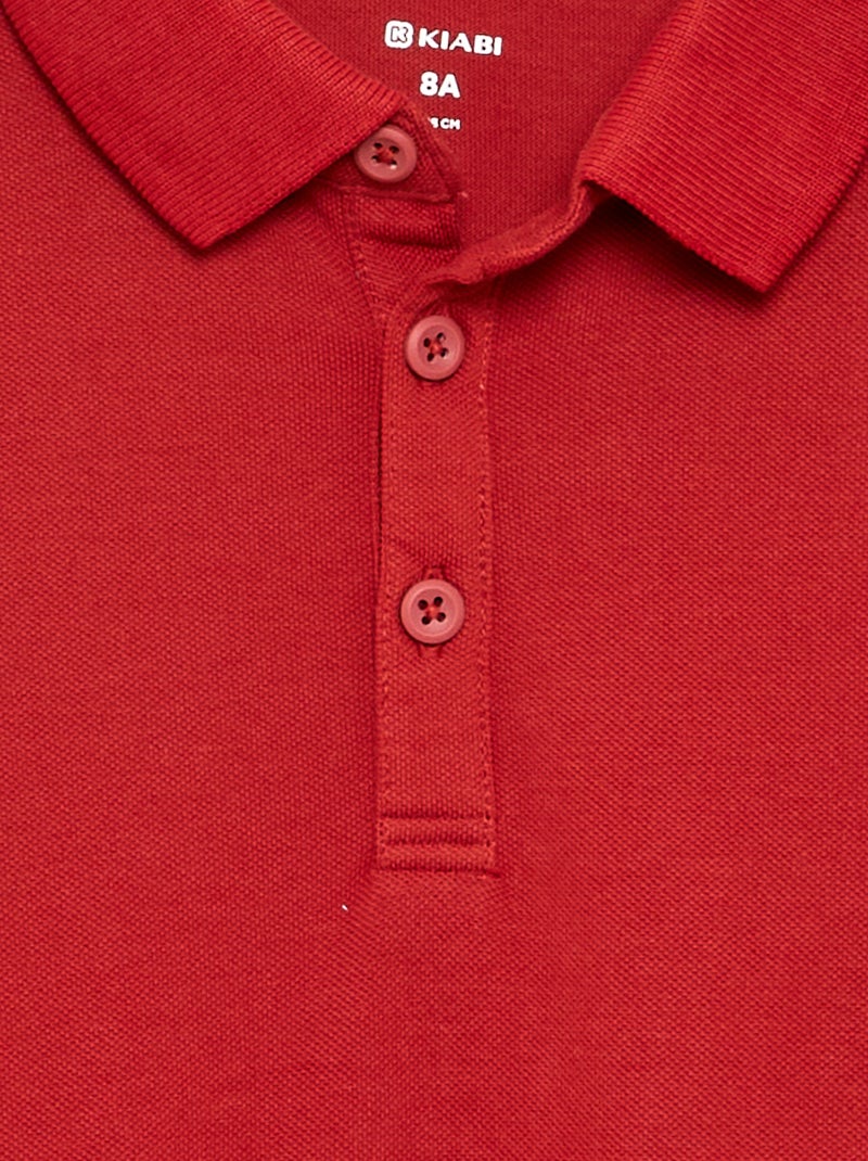 Polo de manga comprida Vermelho - Kiabi