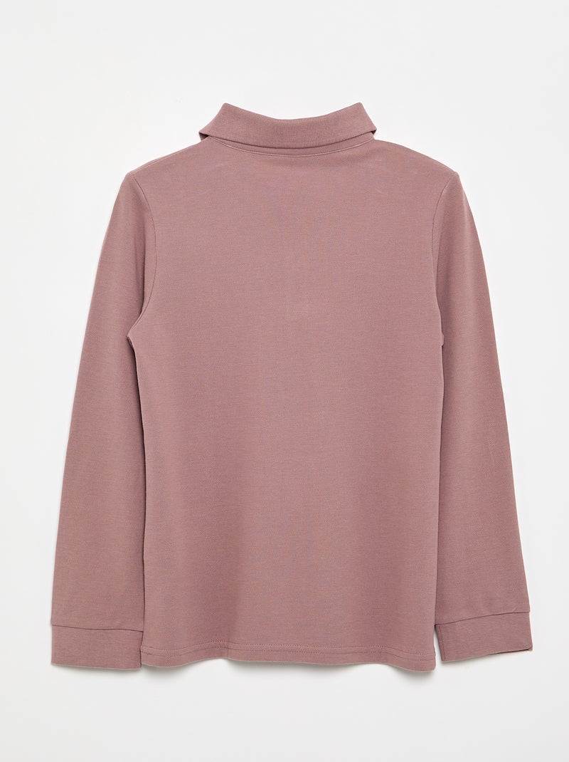 Polo de manga comprida Violeta - Kiabi