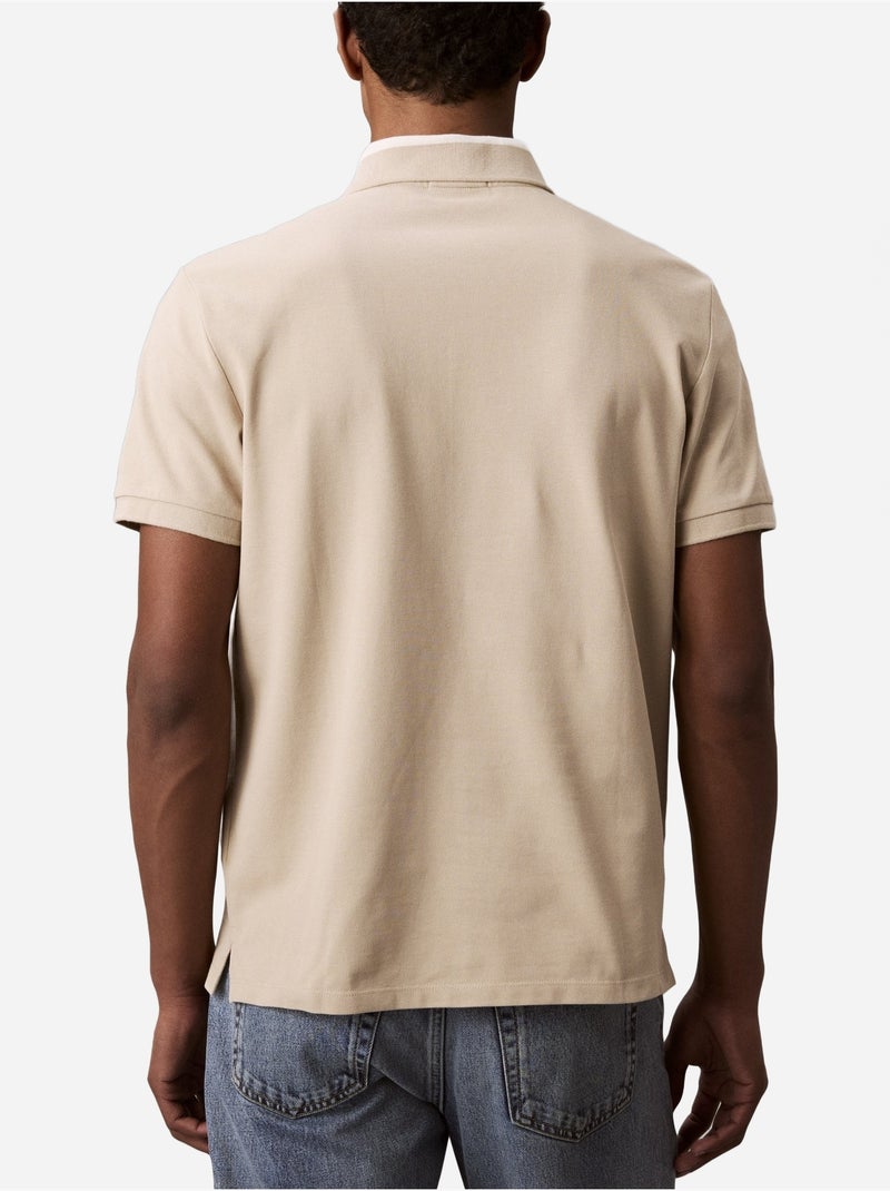 Polo de manga curta - Calvin Klein Bege - Kiabi