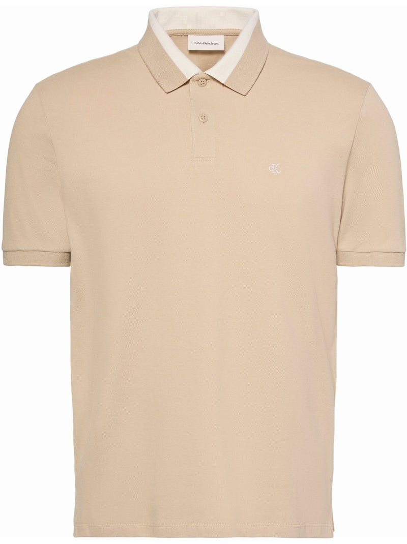 Polo de manga curta - Calvin Klein Bege - Kiabi