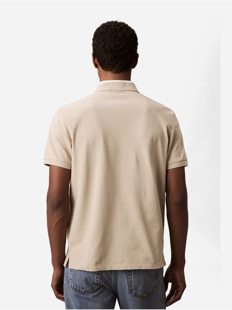 Polo de manga curta - Calvin Klein Bege - Kiabi