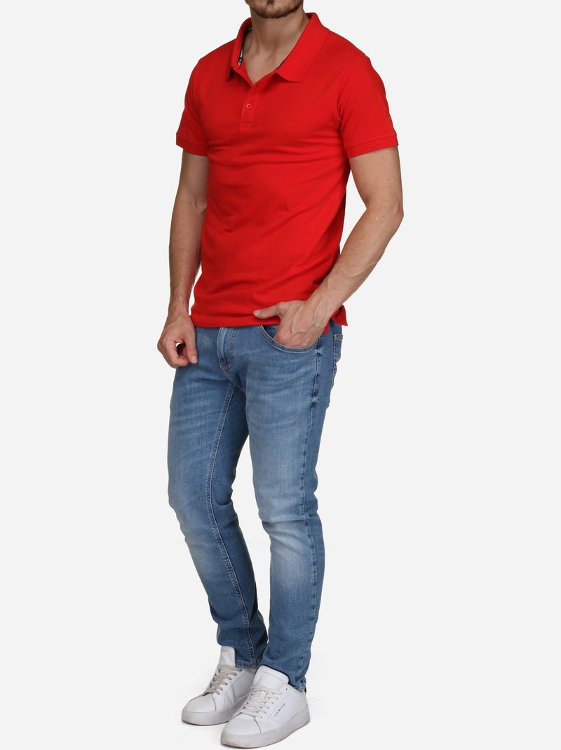 Polo de manga curta - Torrente Vermelho - Kiabi