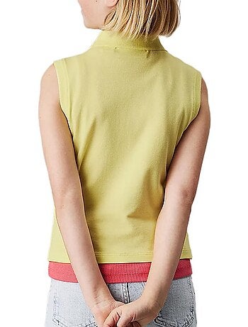Polo de Manga Curta Amarelo para Menina Calvin Klein Jeans