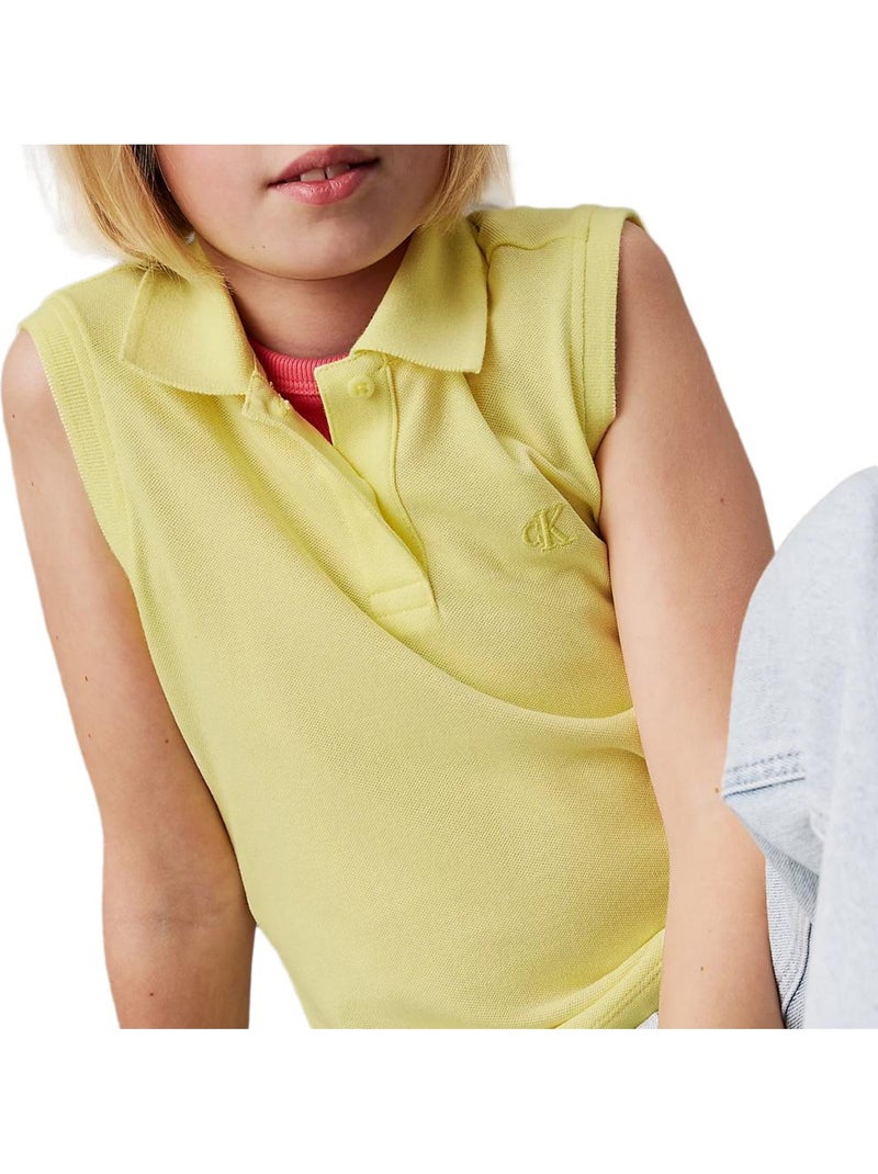 Polo de Manga Curta Amarelo para Menina Calvin Klein Jeans Amarelo - Kiabi