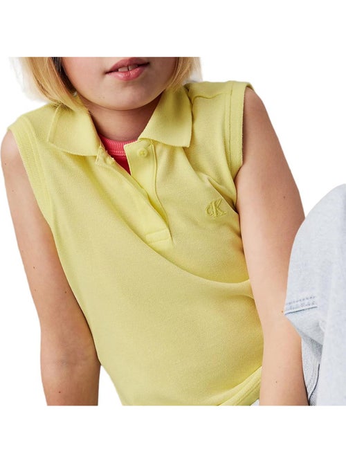 Polo de manga curta amarelo para menina calvin klein jeans - Kiabi Polo de manga curta amarelo para menina calvin klein jeans - Kiabi