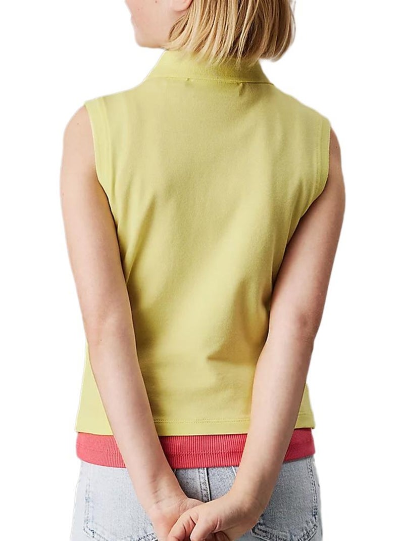Polo de Manga Curta Amarelo para Menina Calvin Klein Jeans Amarelo - Kiabi