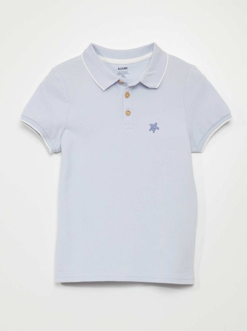 Polo de manga curta AZUL - Kiabi