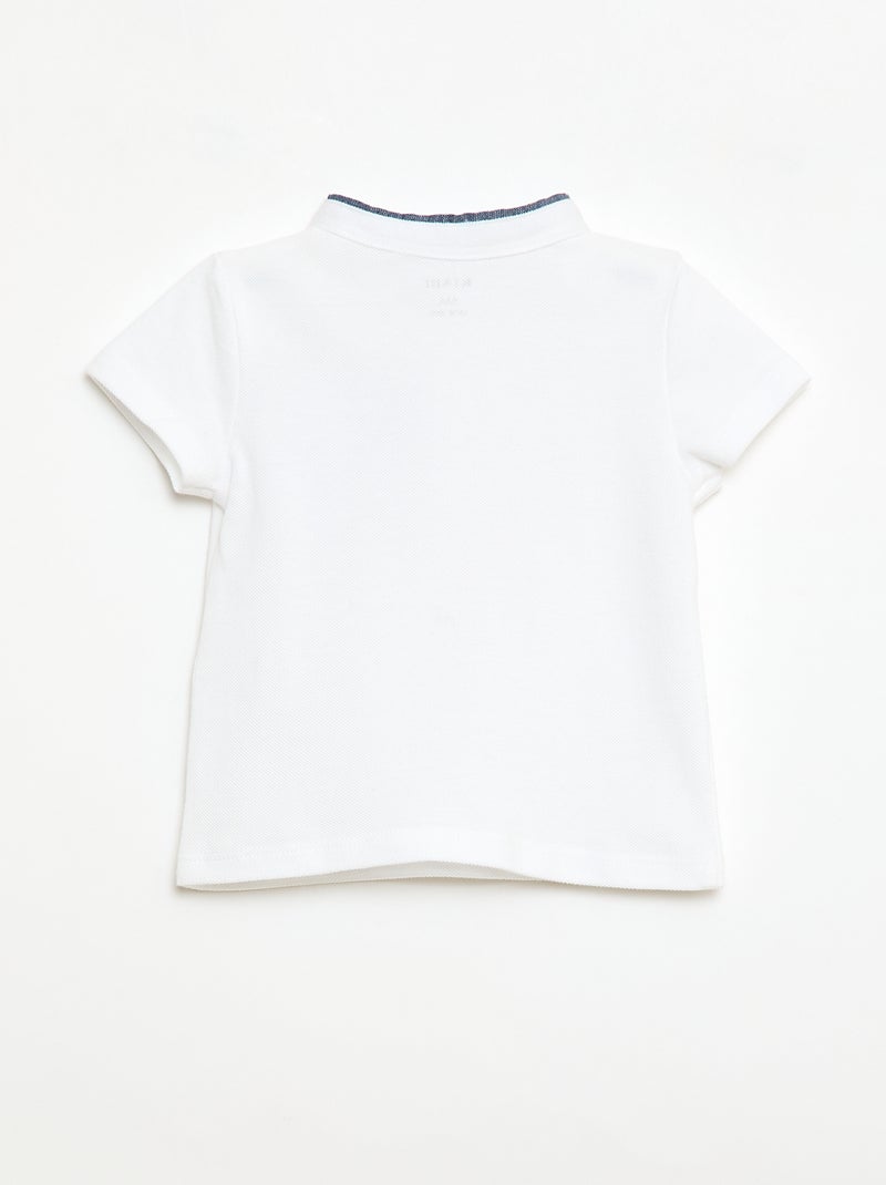 Polo de manga curta Branco - Kiabi