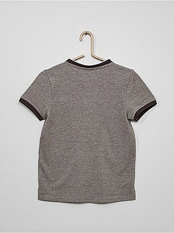 Polo de manga curta com gola mao - Kiabi