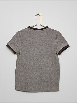 Polo de manga curta com gola mao - Kiabi