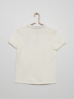 Polo de manga curta com gola mao - Kiabi