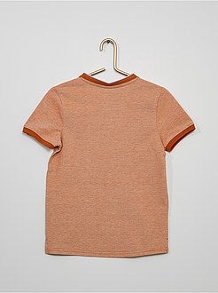 Polo de manga curta com gola mao - Kiabi