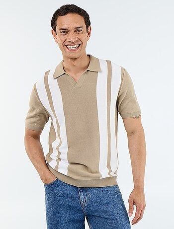 Polo de manga curta com gola sem botões
