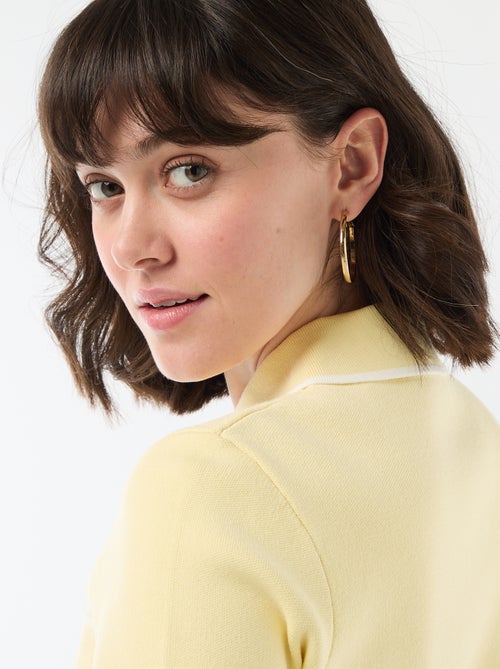 Polo de manga curta em piqué de algodão - Kiabi