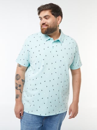 Polo de manga curta em piqué de algodão