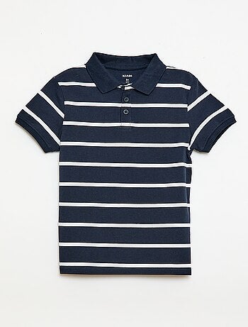 Polo de manga curta em piqué de algodão