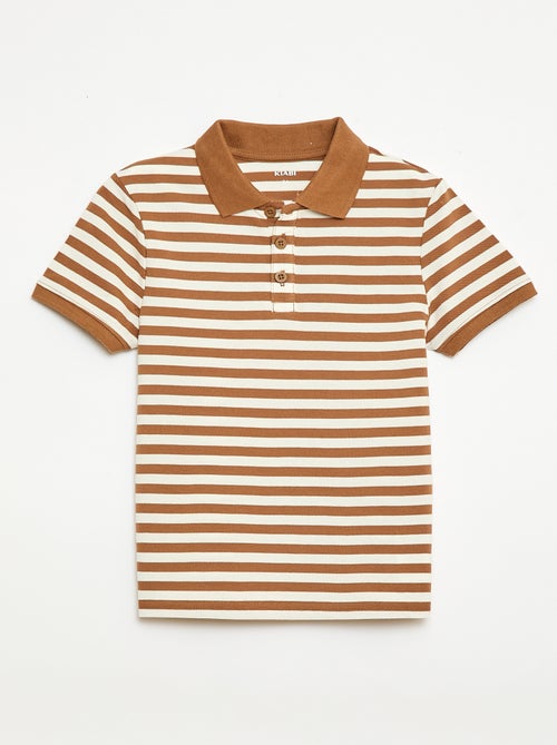 Polo de manga curta em piqué de algodão - Kiabi